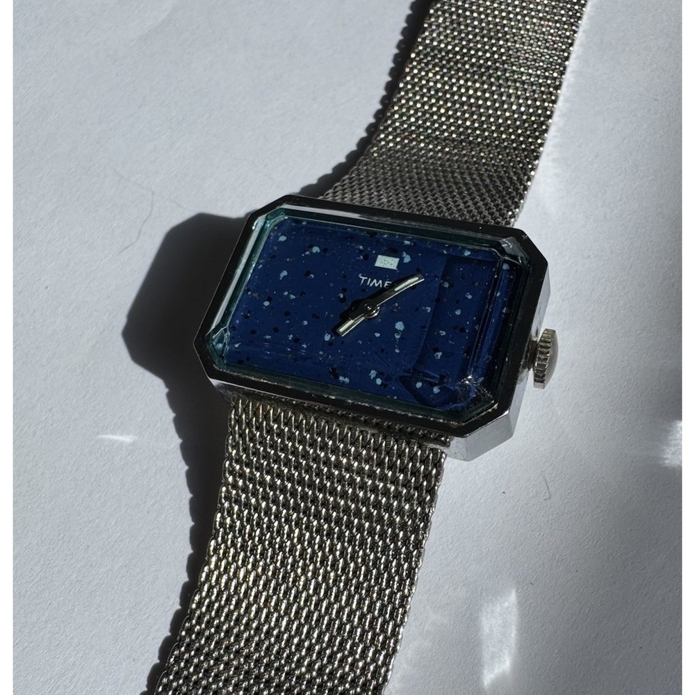TIMEX GALA Vintage Women's Watch 76' 5661002376 Mechanical Mesh Silver Bracelet